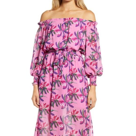 WAYF Cassidy Off the Shoulder Maxi Dress - Picture 1 of 11